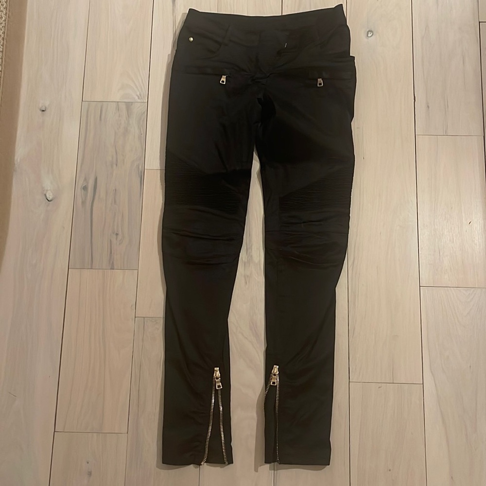 Balmain satin biker pants Size 40